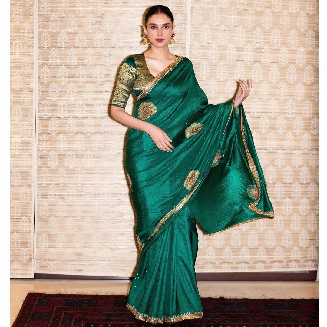 Bollywood Actress Aditi Rao Hydari Stills in Green Saree